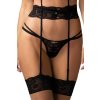 Podvazkový pás Obsessive Nutris garter belt (Velikost XS/S, Barva Černá)