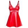 Obsessive Aliosa chemise - košilka + tanga (Velikost S/M, Barva Červená)