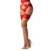 Punčochy na podvazkový pás Obsessive Cupide Desir stockings (Velikost 2XL/3XL, Barva Červená)