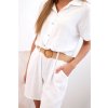Dámská mušelínová souprava Juky s vázanou košilí a šortkami s páskem (Velikost UNI, Barva Béžová)