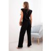 Elegantní komplet Benita s širokými nohavicemi a halenkou (Velikost UNI, Barva Černá)