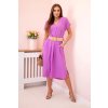 Šaty 5904 s ozdobným páskem (Velikost UNI, Barva Fialová)