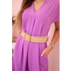 Šaty 5904 s ozdobným páskem (Velikost UNI, Barva Fialová)