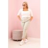 Dámské kalhoty Plus Size 8620 s viskózou (Velikost UNI, Barva Béžová)