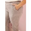 Dámské kalhoty Plus Size 8620 s viskózou (Velikost UNI, Barva Béžová)