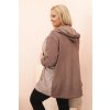 Dámská mikina Plus Size MY4146 s kapucí a potiskem BKLYN (Velikost UNI, Barva Béžová)