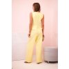 Dámský komplet bez rukávů s širokými nohavicemi a ozdobnými knoflíky (Velikost UNI, Barva Žlutá)