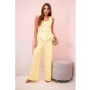 Dámský komplet bez rukávů s širokými nohavicemi a ozdobnými knoflíky (Velikost UNI, Barva Žlutá)