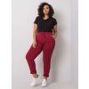 Dámské tepláky Plus Size RV-DR-6300.19 BASIC FEEL GOOD (Barva Bordó, Velikost 2XL)