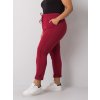 Dámské tepláky Plus Size RV-DR-6300.19 BASIC FEEL GOOD (Barva Bordó, Velikost 2XL)