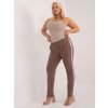 Dámské tepláky Plus Size RV-DR-6643.95 BASIC FEEL GOOD (Barva Béžová, Velikost XL)