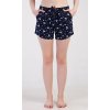 Dámské pyžamové šortky Listy (Barva Modrá - tmavě, Velikost S)