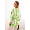 Dámská oversized halenka 22003-3 s ohrnutým rukávem (Velikost UNI, Barva Zelená - světle)
