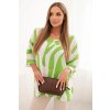 Dámská oversized halenka 22003-3 s ohrnutým rukávem (Velikost UNI, Barva Zelená - světle)