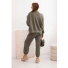 Dámská souprava z viskózy s rozepínací mikinou a kalhotami máslová Elma (Velikost UNI, Barva Zelená)