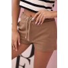 Dámské bavlněné šortky 63519 s tkaničkou (Velikost UNI, Barva Béžová)