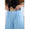 Viskózové kalhoty Azter s širokými nohavicemi a páskem (Velikost UNI, Barva Modrá)