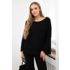 Svetr s kulatým výstřihem bonbónově růžová (Velikost UNI, Barva Černá)