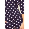 Numoco Sportovní šaty se vázáním a kapsami - tmavě modrá + puntíky 13-101 (Velikost XS, Barva Modrá)
