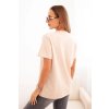 Dámská bavlněná blůza s výstřihem do V a krátkým rukávem Boris (Velikost UNI, Barva Růžová - světle)