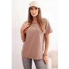 Dámská bavlněná blůza klasického střihu (Velikost UNI, Barva Béžová - tmavě)
