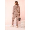 Dámská bavlněná zateplená souprava s potiskem (Velikost UNI, Barva Hnědá)