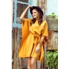 Numoco SOFIA Motýlkové šaty - medová barva 287-1 (Velikost S/M, Barva Žlutá)