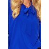 Numoco Blůza s vazbou - modra 140-11 (Velikost S, Barva Modrá)