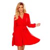 BINDY Ženské šaty s výstřihem - červené 339-1 (Velikost S/M, Barva Červená)
