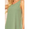 Numoco VICTORIA Trapézové šaty - olivová barva 296-6 (Velikost S, Barva Zelená)