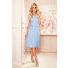 Numoco LILA Plisované šaty s krátkým rukávem - světlé modrá 311-8 (Velikost XS, Barva Modrá - světle)