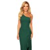 Dlouhé šaty s jedním ramenem - tmavozelený 317-3 (Velikost XS, Barva Zelená)
