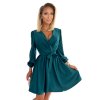BINDY Ženské šaty s výstřihem - zelené 339-2 (Velikost S/M, Barva Zelená)