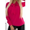 Numoco Business halenka se zavazováním vpředu - růžová - barva Barbie 140-21 (Velikost XS, Barva Růžová)