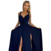 Elegantní dlouhé šaty se zavazováním na mnoho způsobů - tmavě modrá 509-1 (Velikost UNI, Barva Modrá)