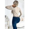 Body s psaníčkovým výstřihem - béžové 375-7 (Velikost XS, Barva Béžová)
