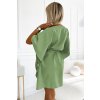 Numoco SOFIA Motýlí šaty se zavazováním v pase - olivová barva 287-27 (Velikost S/M, Barva Zelená)