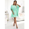 Numoco SOFIA Dámské motýlkové šaty se zavazováním v pase - mint 287-31 (Velikost L/XL, Barva Zelená)