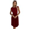 LILA Plisované šaty s krátkým rukávem - barva vínová 311-15 (Velikost XS, Barva Bordó)