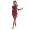 Numoco Sportovní šaty se vázáním a kapsami - burgundské + puntíky 13-164 (Velikost XS, Barva Bordó)