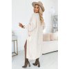 Kardigan - dlouhý svetr s kapsami - béžový 627-1 (Velikost UNI, Barva Béžová)