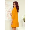 LUCY - plisované pohodlné šaty - hořčičná barva 228-7 (Velikost S, Barva Žlutá)