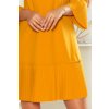 Numoco LUCY - plisované pohodlné šaty - hořčičná barva 228-7 (Velikost S, Barva Žlutá)