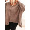Dámský svetr Plus Size IT86 (Velikost UNI, Barva Hnědá)