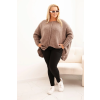 Dámský svetr Plus Size IT86 (Velikost UNI, Barva Hnědá)