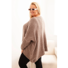 Dámský svetr Plus Size IT86 (Velikost UNI, Barva Hnědá)