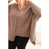 Dámský svetr Plus Size IT86 (Velikost UNI, Barva Hnědá)
