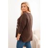 Dámská mikina Plus Size ART9662 s potiskem (Velikost UNI, Barva Hnědá)