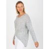 Dámský svetr TW-SW-BI-3002.98 s prodlouženým zadním dílem (Barva Šedá, Velikost UNI)