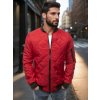 Pánská bunda prošívaná bomber jacket burgundská červeň Dstreet TX2209 (Velikost M, Barva Bordó)